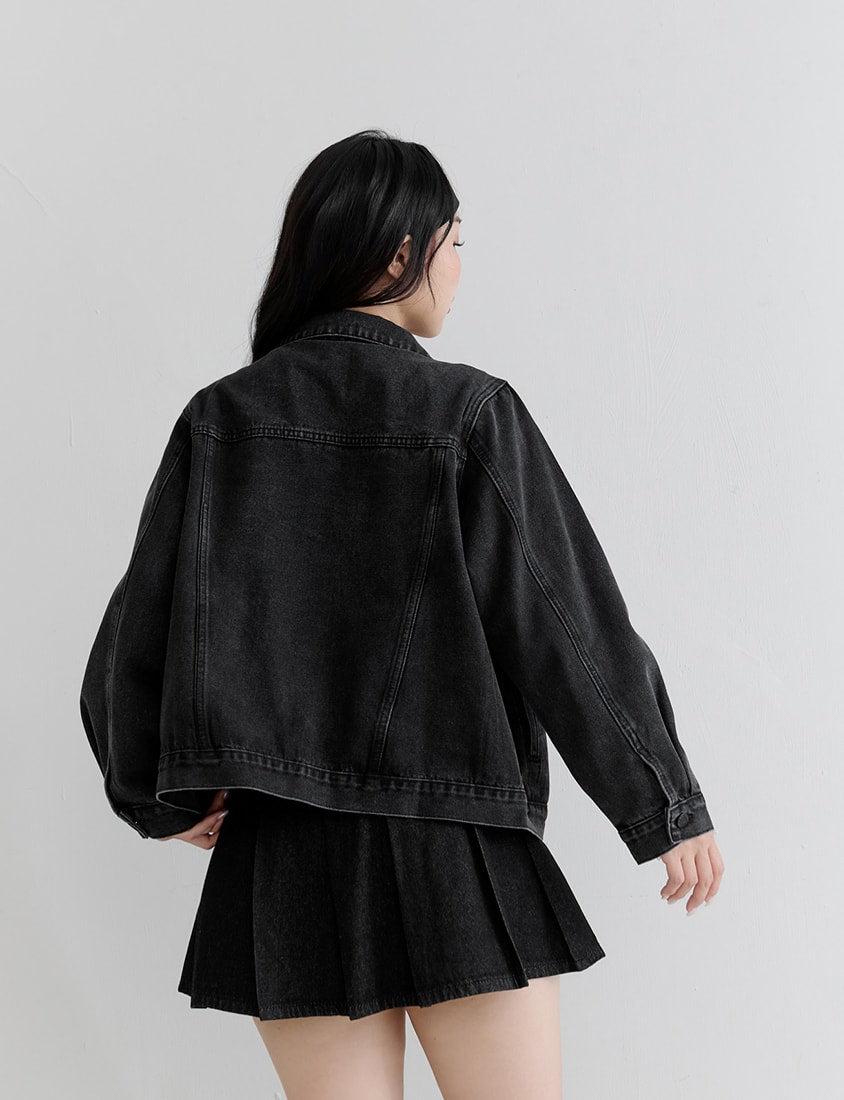 Casual Classic Denim Plus Size Long Sleeve Jacket