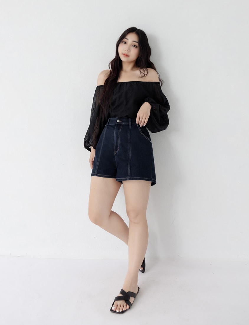 Cooling Tech A-Line Plus Size Denim Shorts