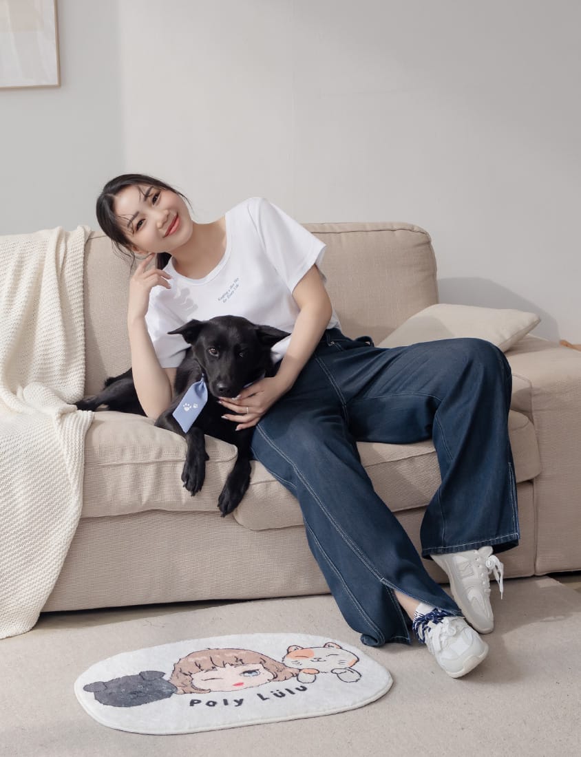 Lyocell Cooling Stitch Slit Plus Size Wide Leg Pants