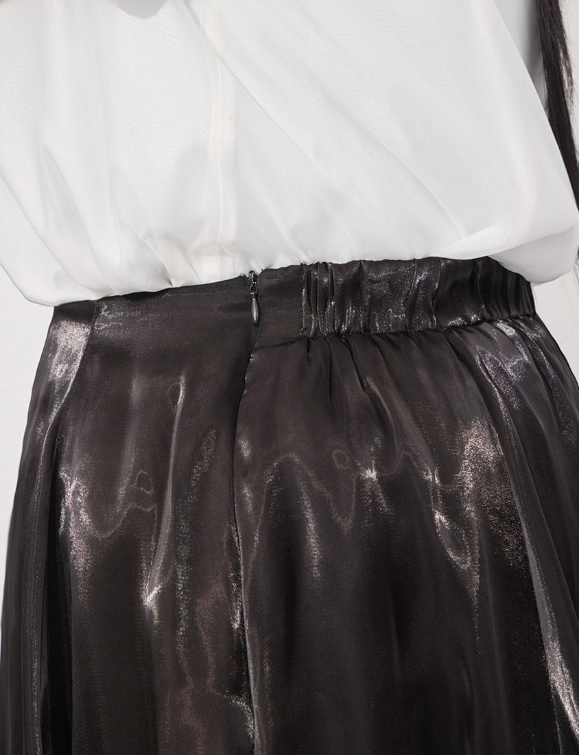 MORE U Airy Glossy Plus Size Bubble Skirt