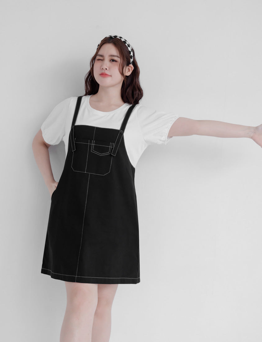 Classic Faux Two-Piece Strap Plus Size Dress