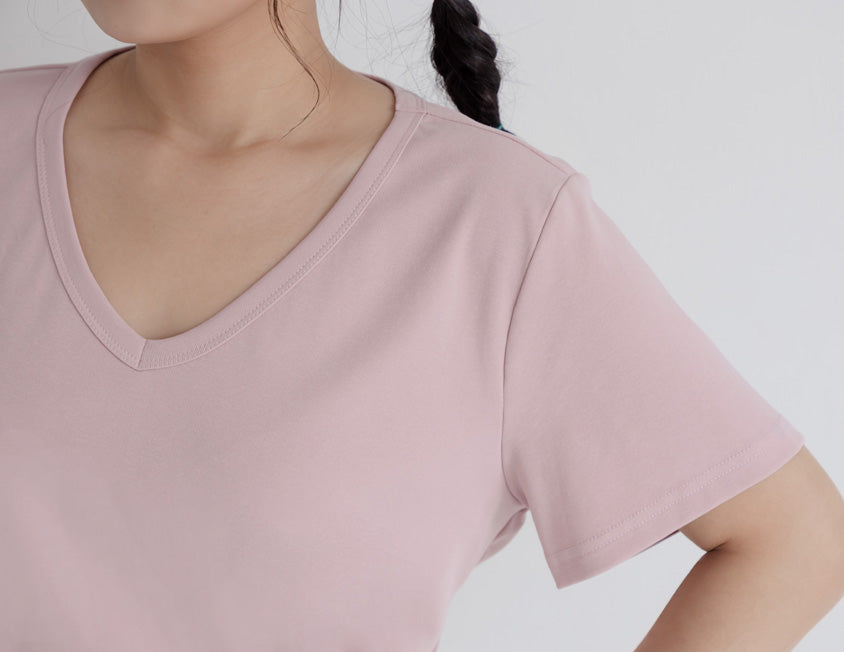 V-Neck Multicolor Plus Size Comfy Slim Tee