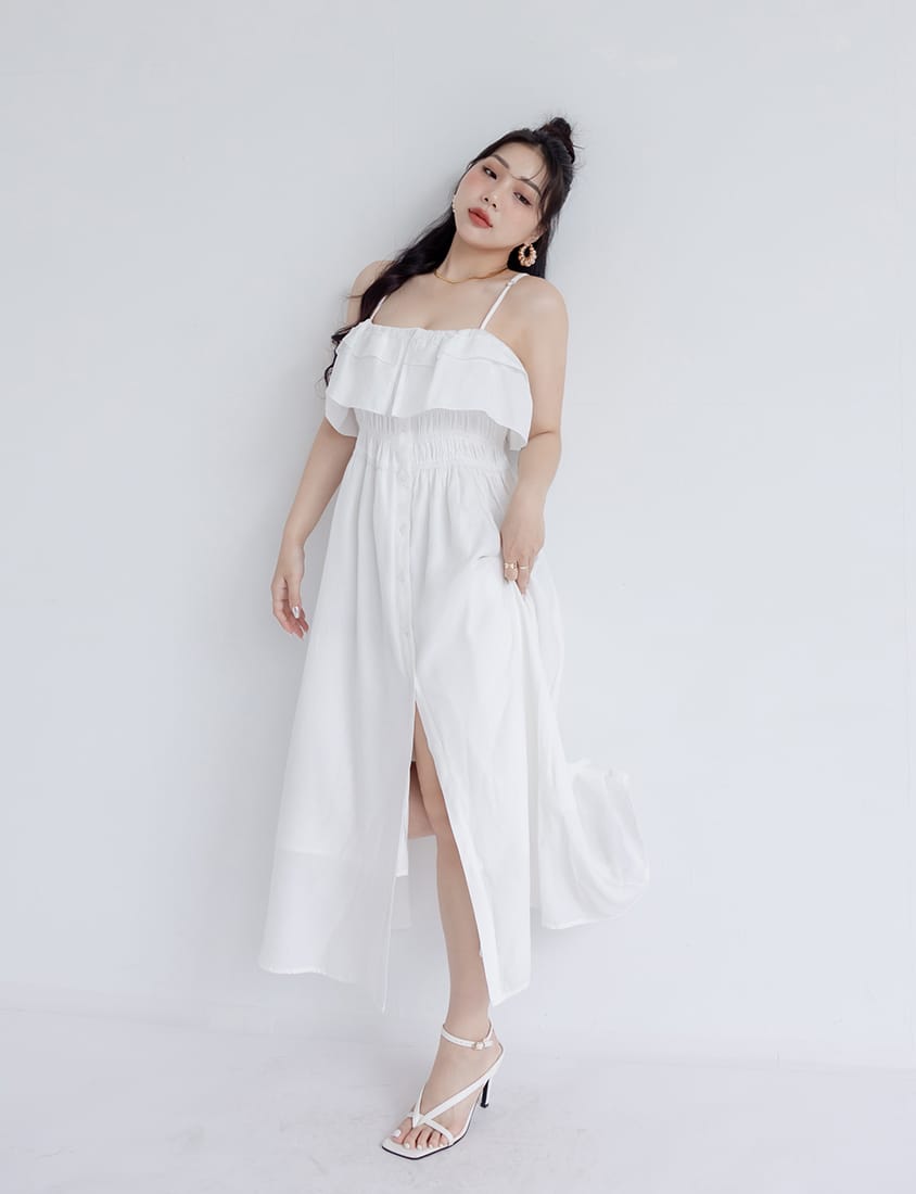 MUA! Ruffle Button Front Plus Size Maxi Dress