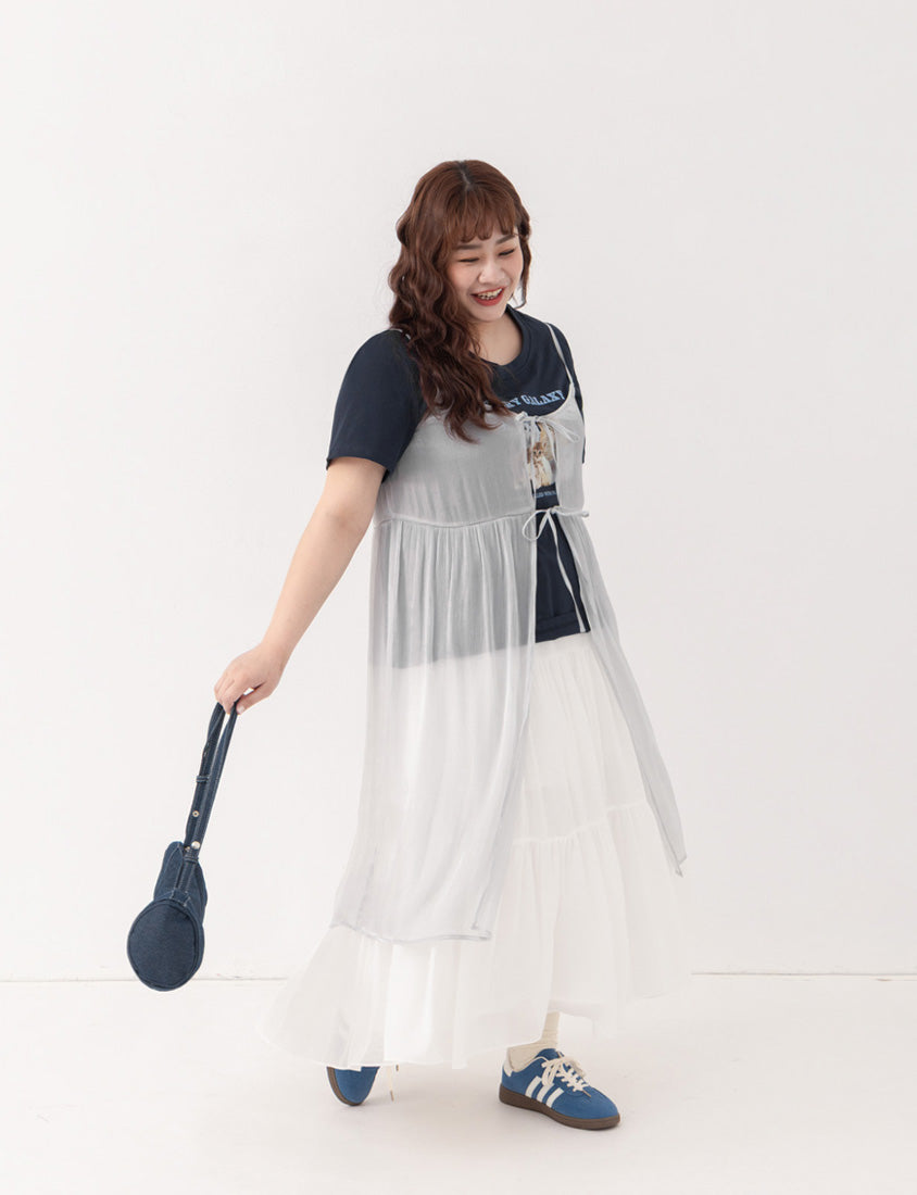 Shimmer Textured Plus Size Cami Maxi Dress