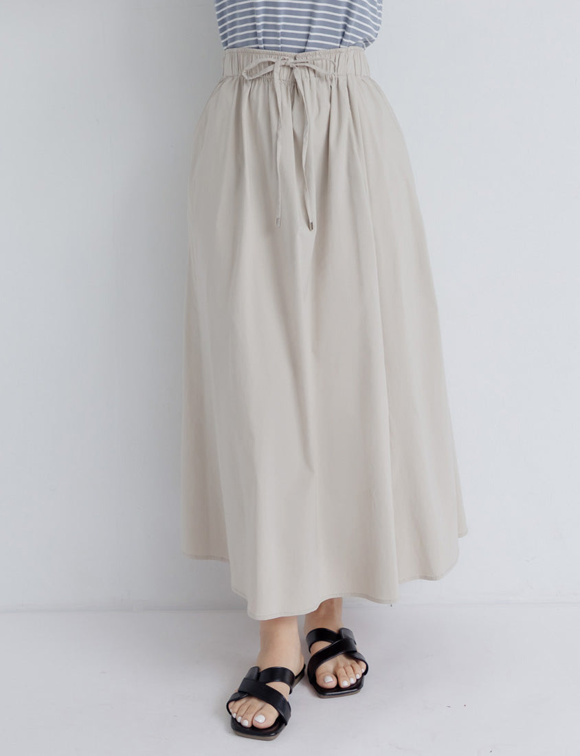 Cooling Tech Full Elastic Drawstring Plus Size Maxi Skirt