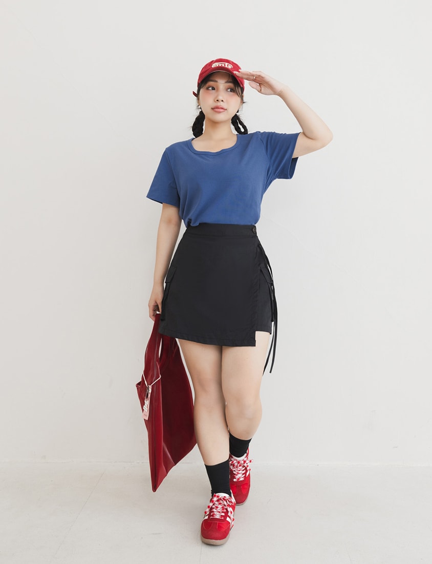 U-Neck Multicolor Plus Size Comfy Slim Tee