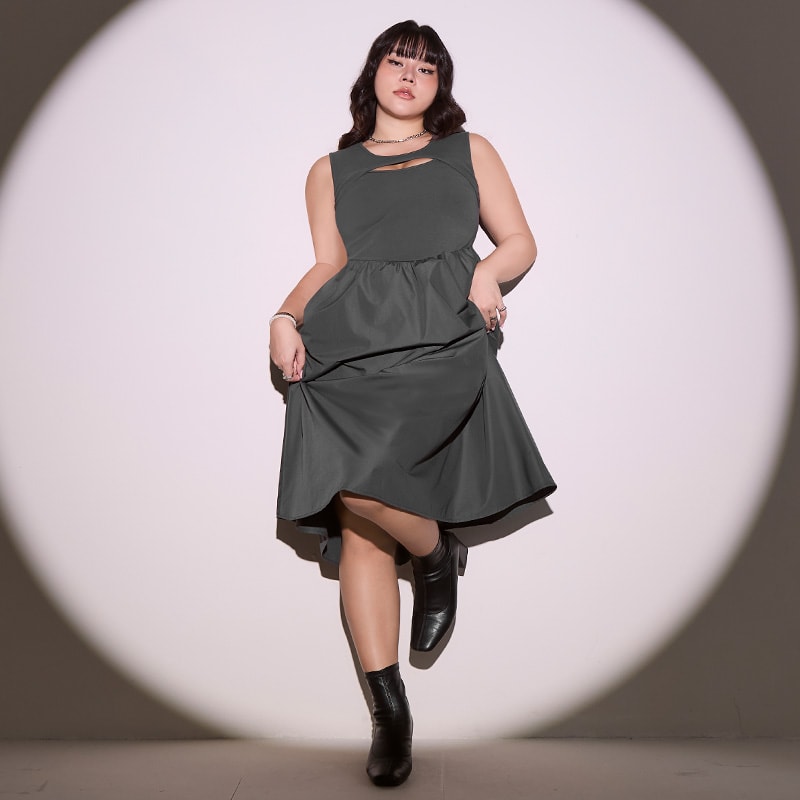 MUA! Hot Front Cut-Out Plus Size Tank Dress