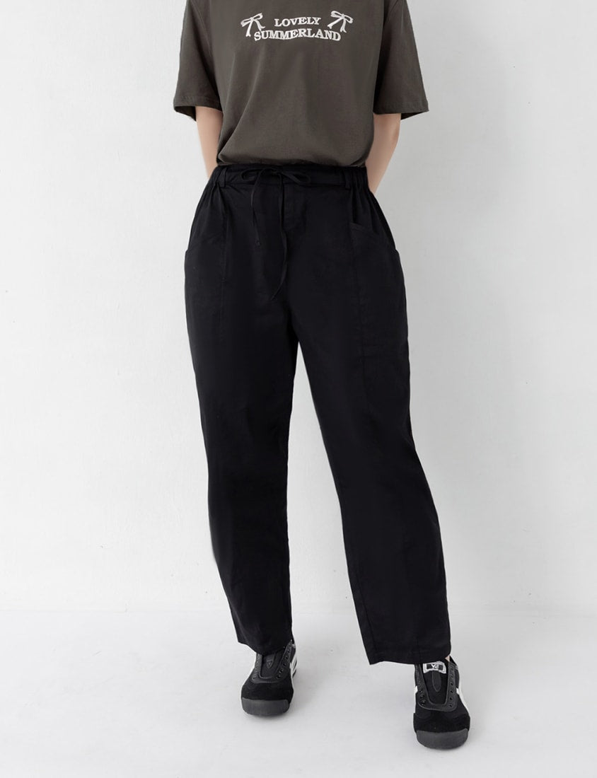 Utility Side-Tie Big Pocket Plus Size Boyfriend Pants
