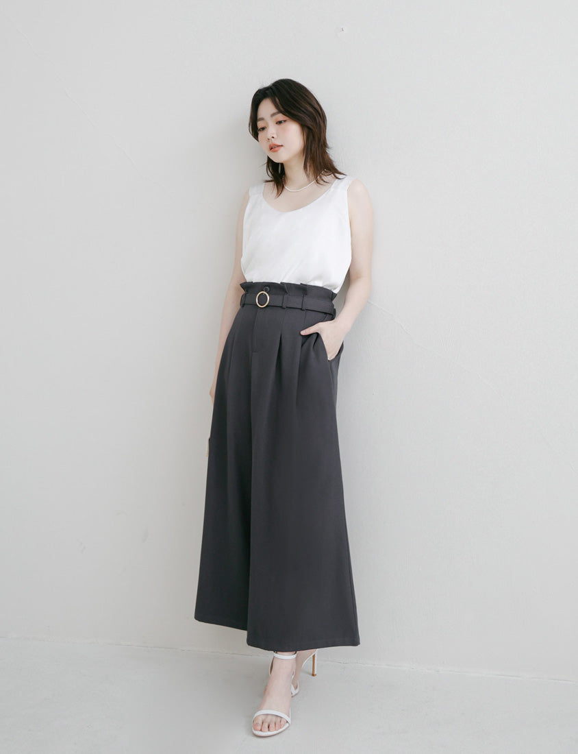 MISS. Elegant Satin Sheen Crew-Neck Plus Size Tank Top