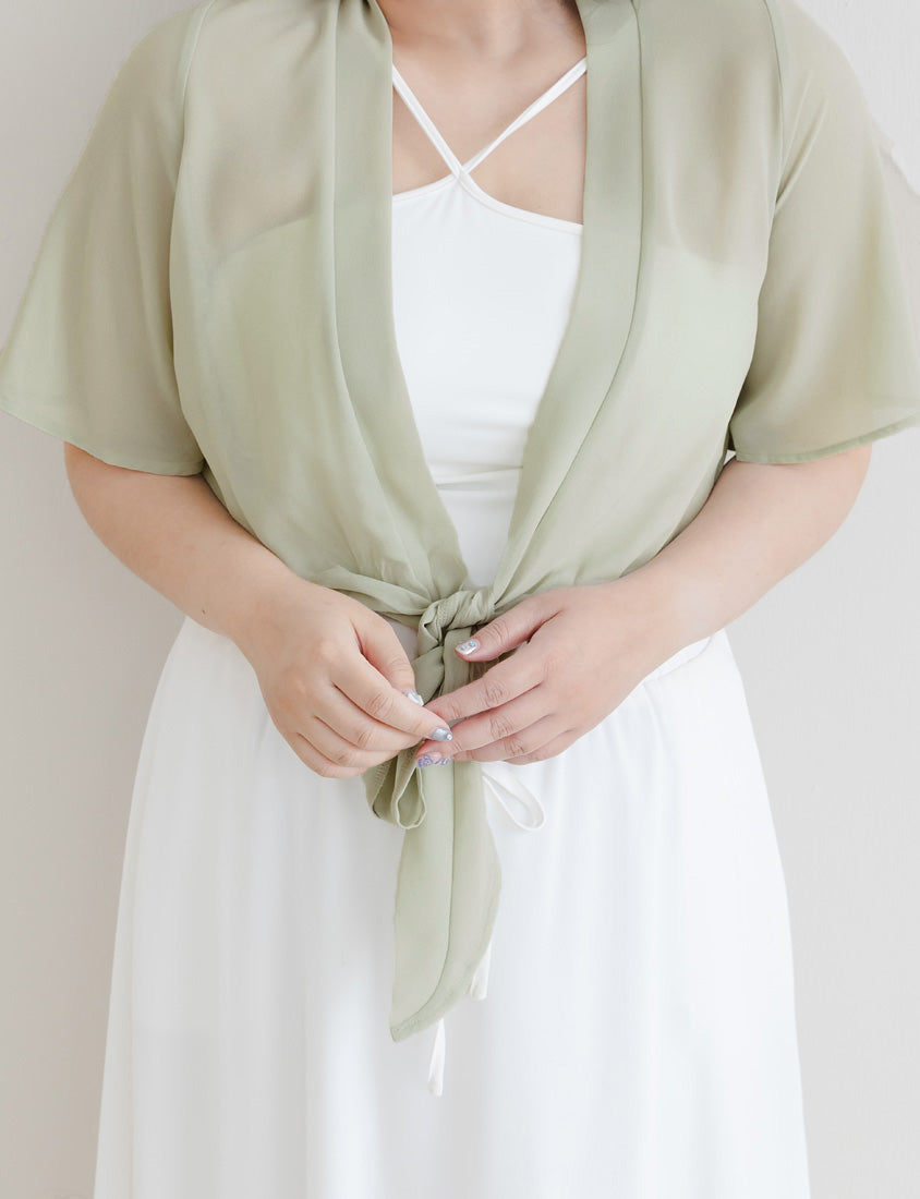 Summer Multicolor Sheer Tie-Front Plus Size Cover-Up