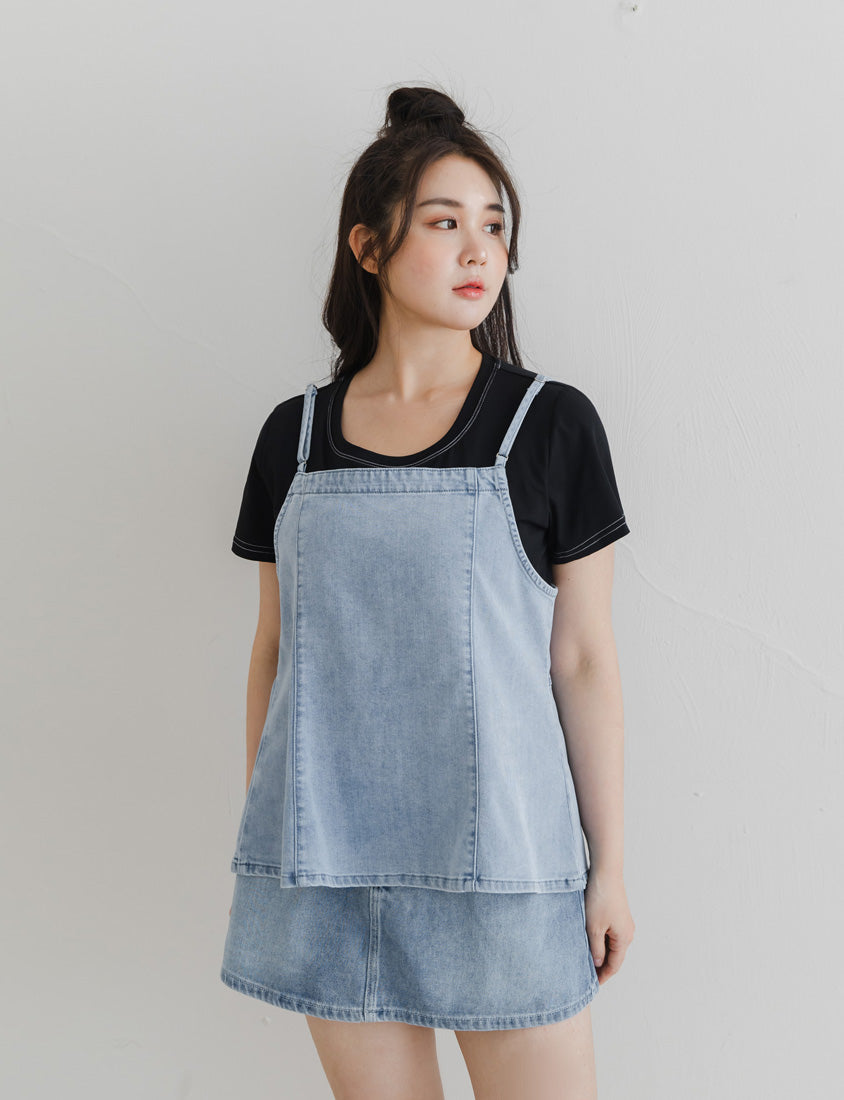 Reversible Silky Denim Plus Size Vest