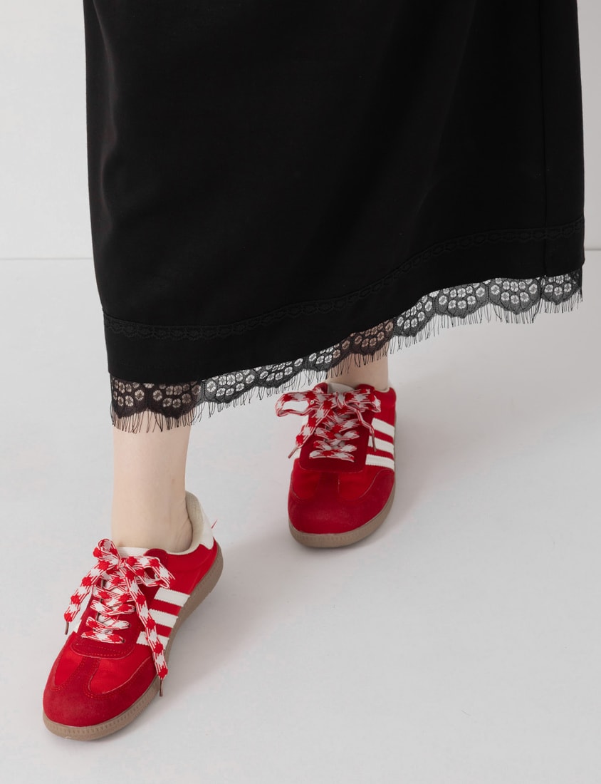 Sweet Lace Trim Cloud Cotton Plus Size Maxi Skirt