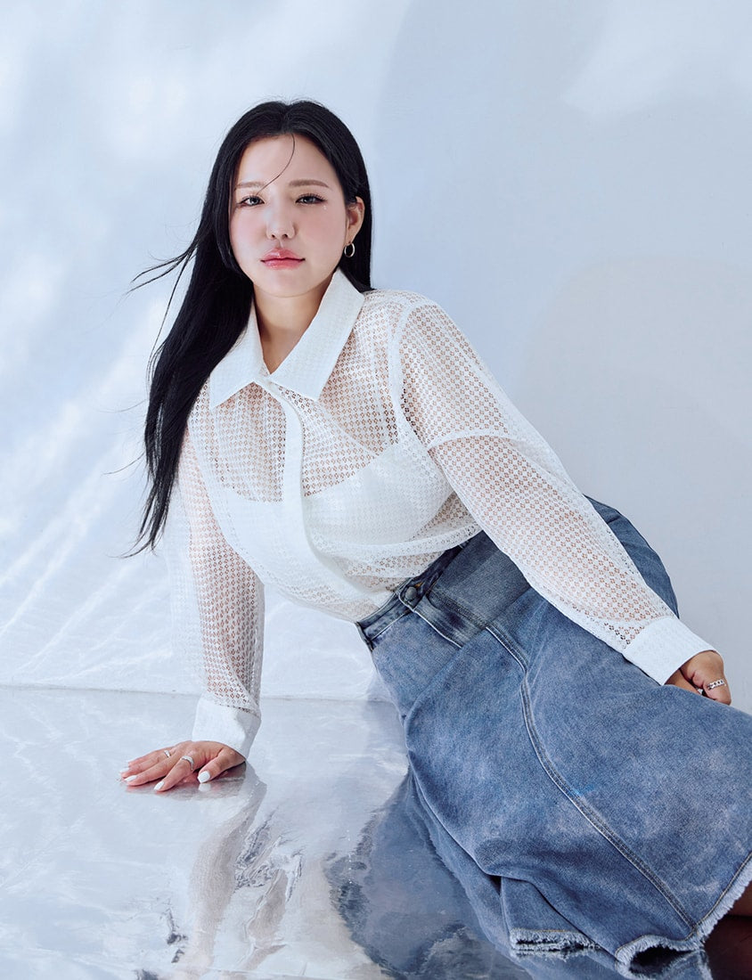 MORE U Textured Geometric Cut-Out Plus Size Shirt