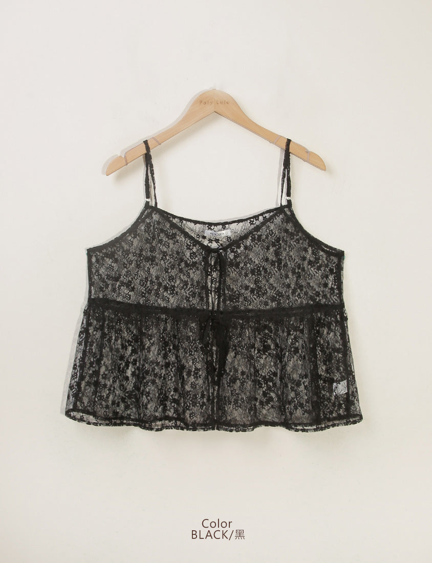 Adjustable Lace Front Tie Plus Size Cami