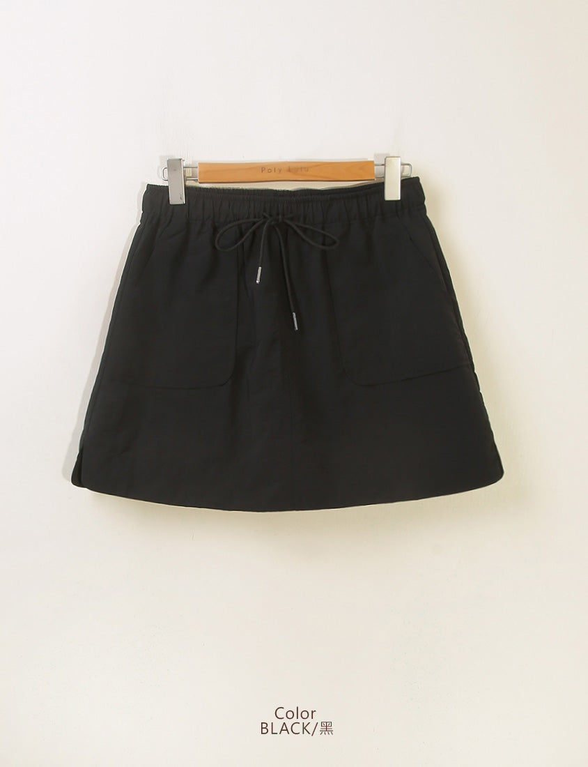 Unique PO’NYO Cargo Elastic Waist Plus Size Short Skirt (with Shorts)