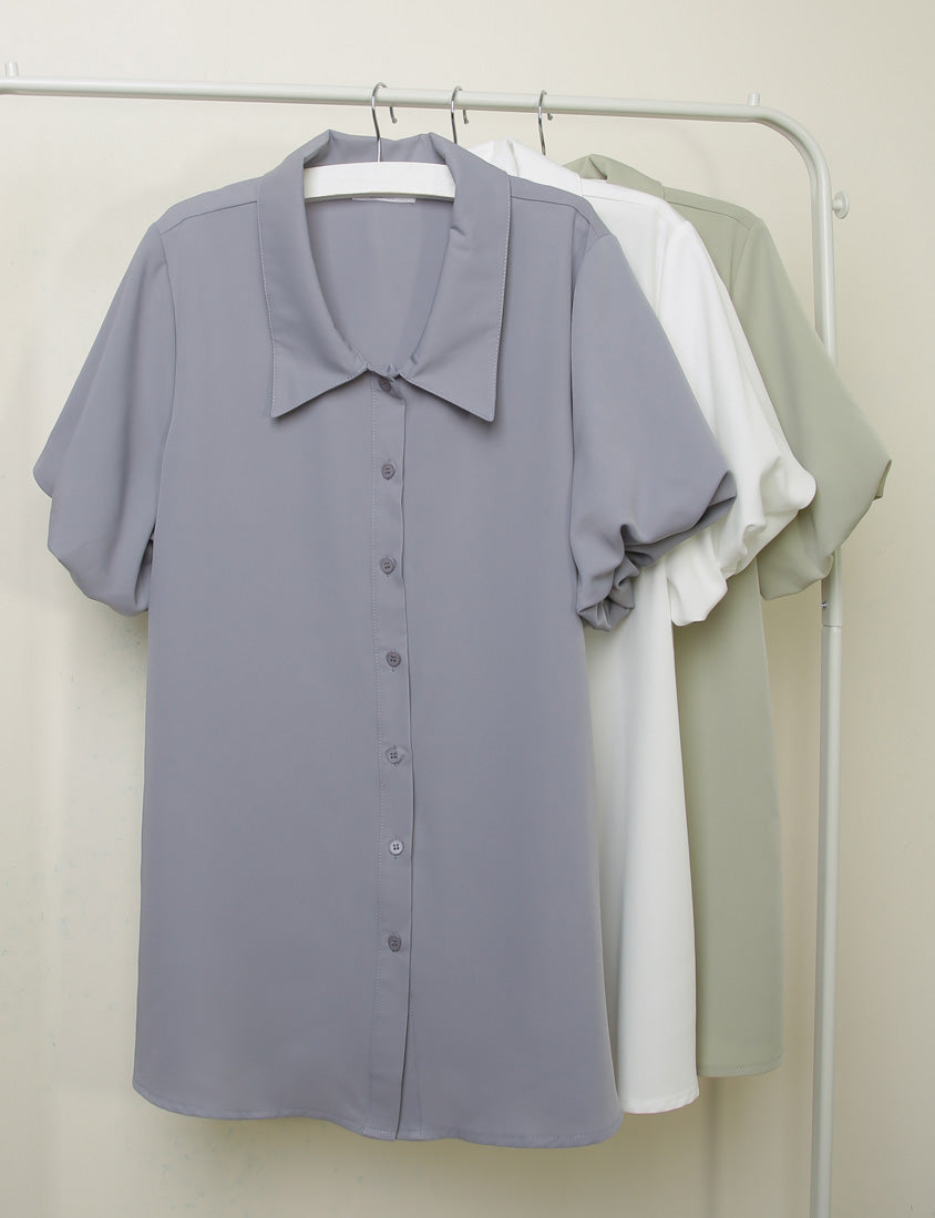 MISS. Elegant Puff Sleeve Plus Size Blouse