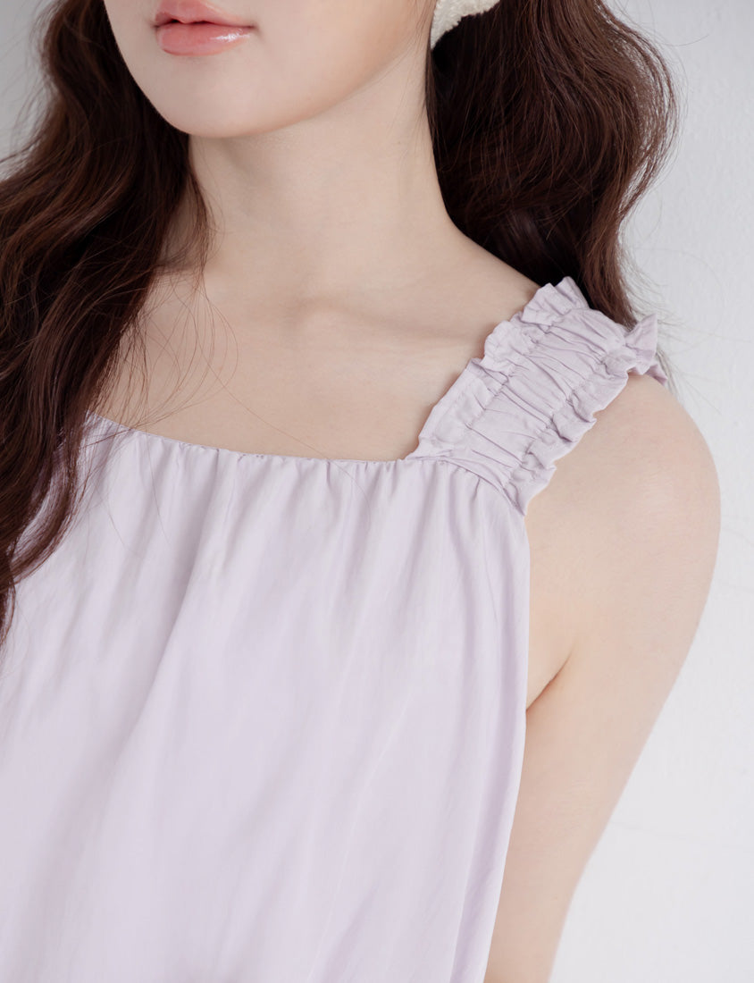 Summer Crinkled Double Layer Flounce Plus Size Top