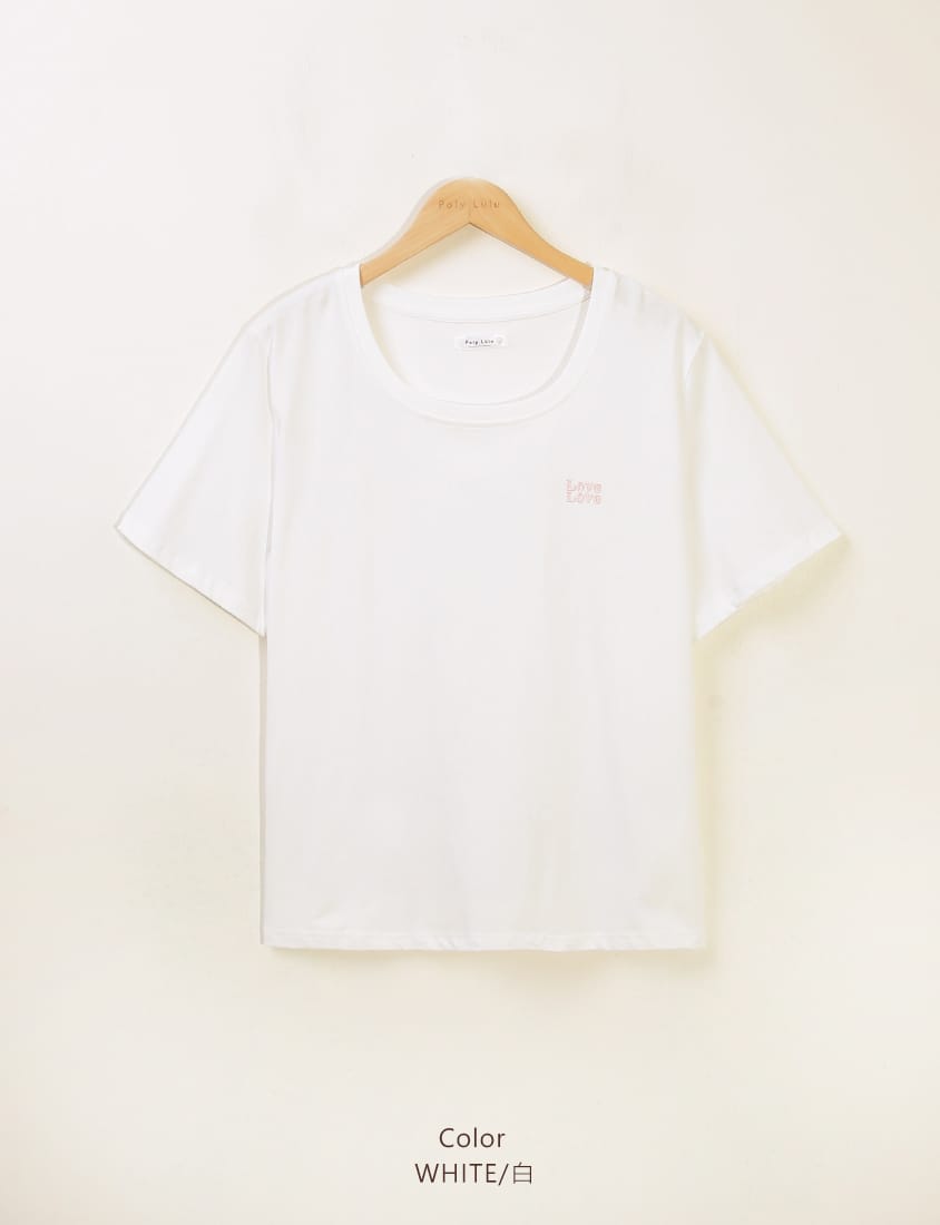 LOVE Soft Color-Block Plus-Size Embroidered Tee