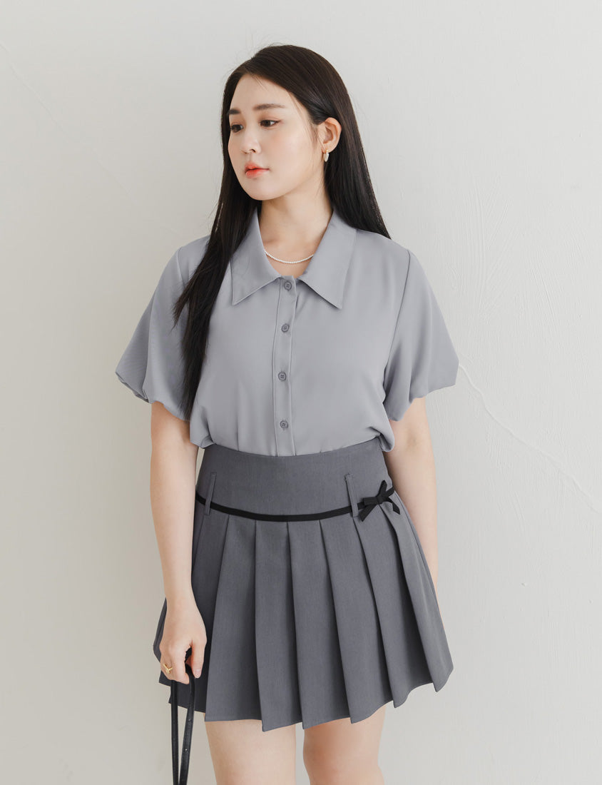MISS. Elegant Puff Sleeve Plus Size Blouse