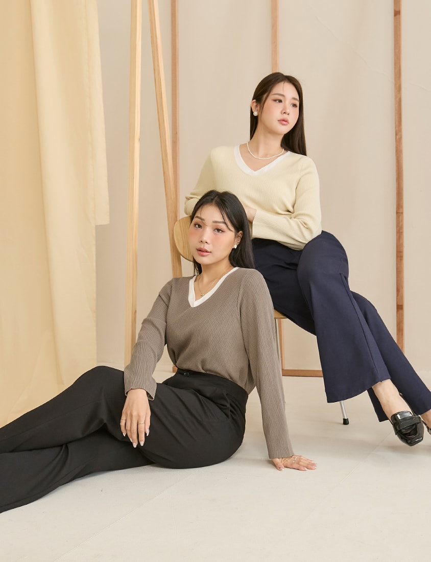 MISS. Easy Care Flared Plus Size Tailored Pants