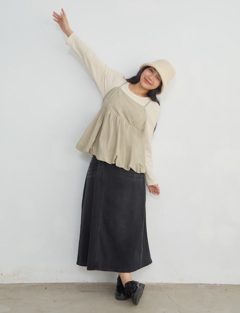 Casual Versatile Waffle Knit Plus Size Long Sleeve Top