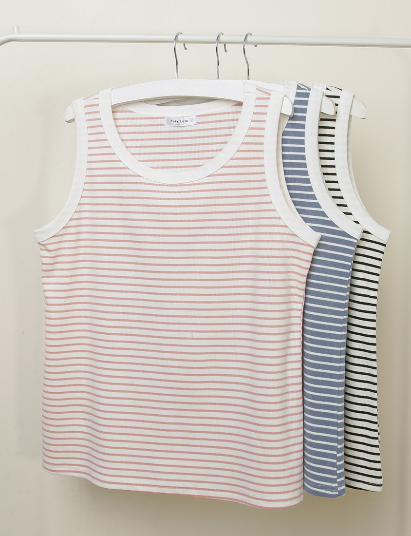 Summer Stripe Colorblock Plus Size Tank