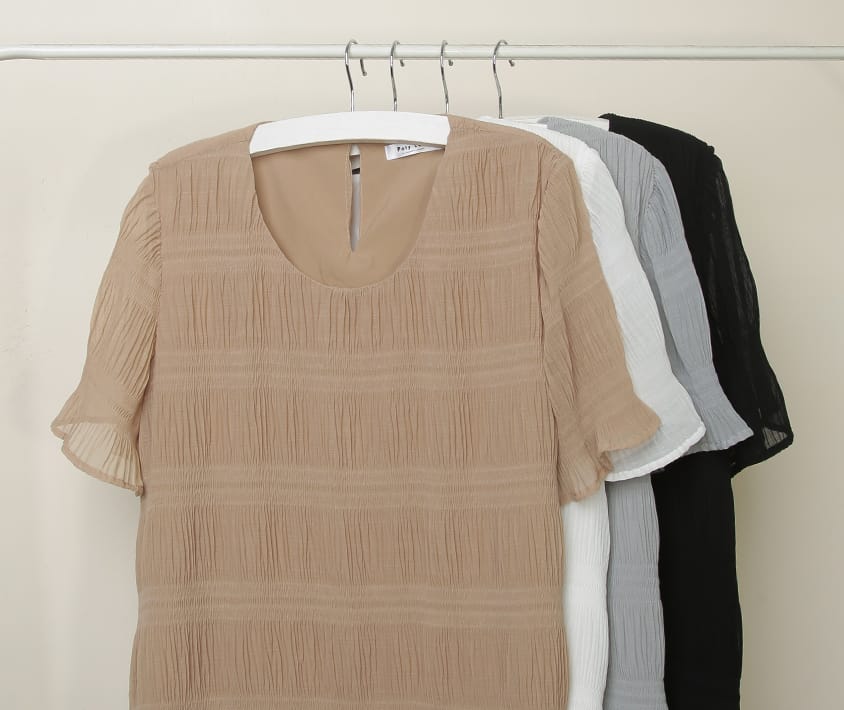 MISS. Korean Style Crinkled Plus Size Chiffon Top