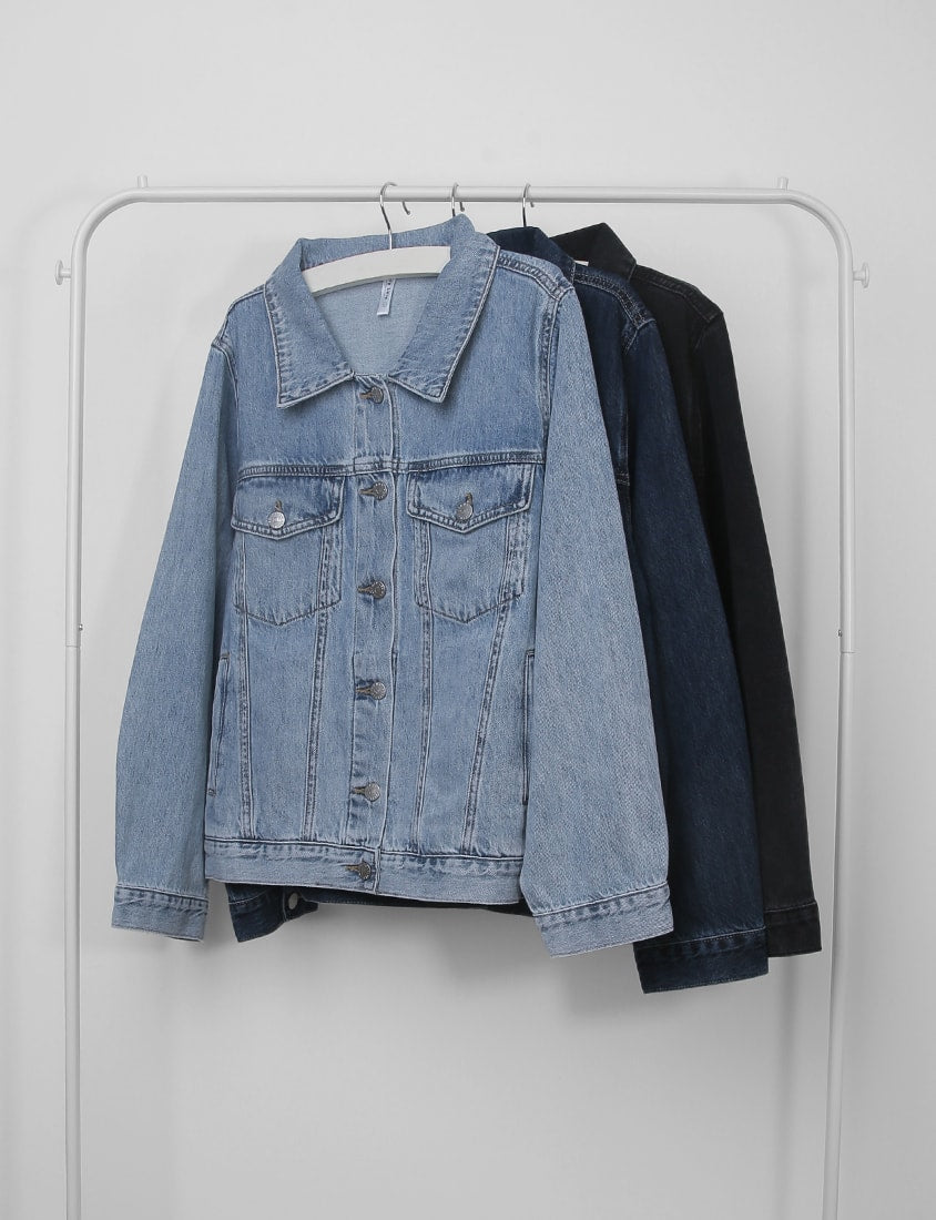 Casual Classic Denim Plus Size Long Sleeve Jacket