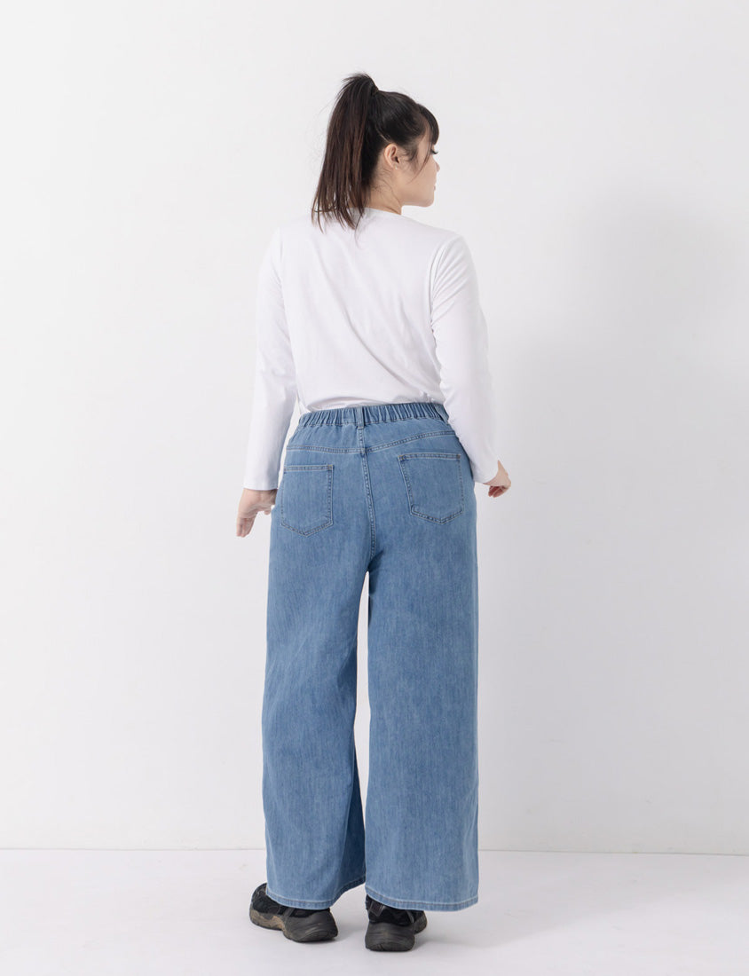 Standard Stitch Detail Plus Size Wide-Leg Jeans