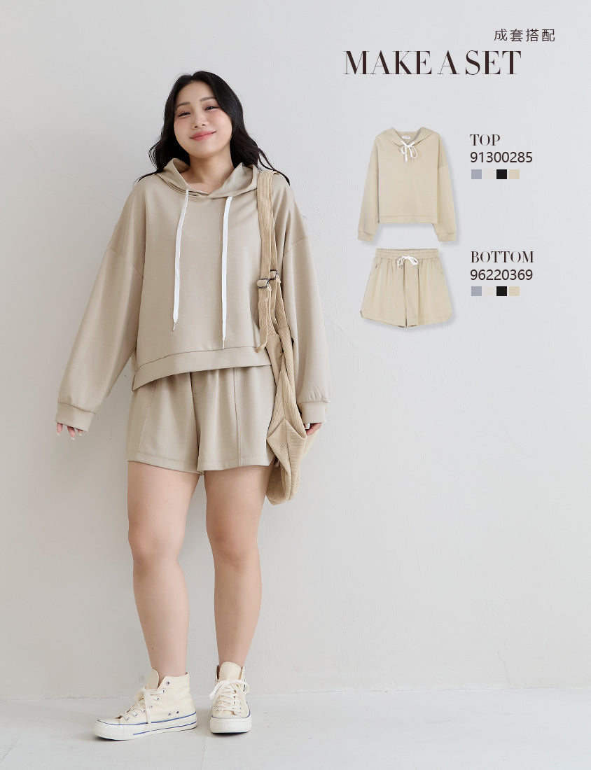 Cloud Cotton Multi-Color Cropped Plus Size Hoodie