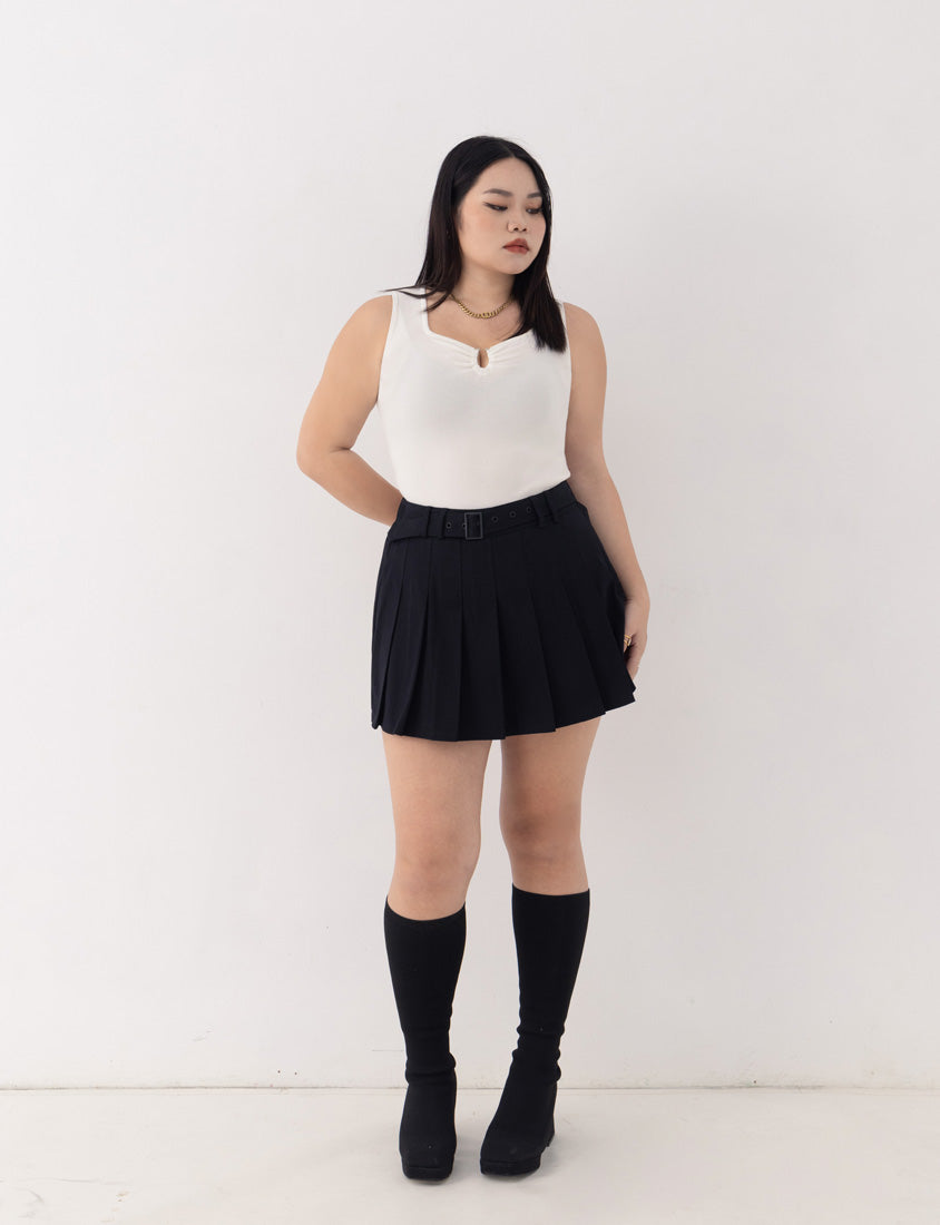 MUA! Sexy Ruched Knit Ring-Detail Plus Size Knit Cami