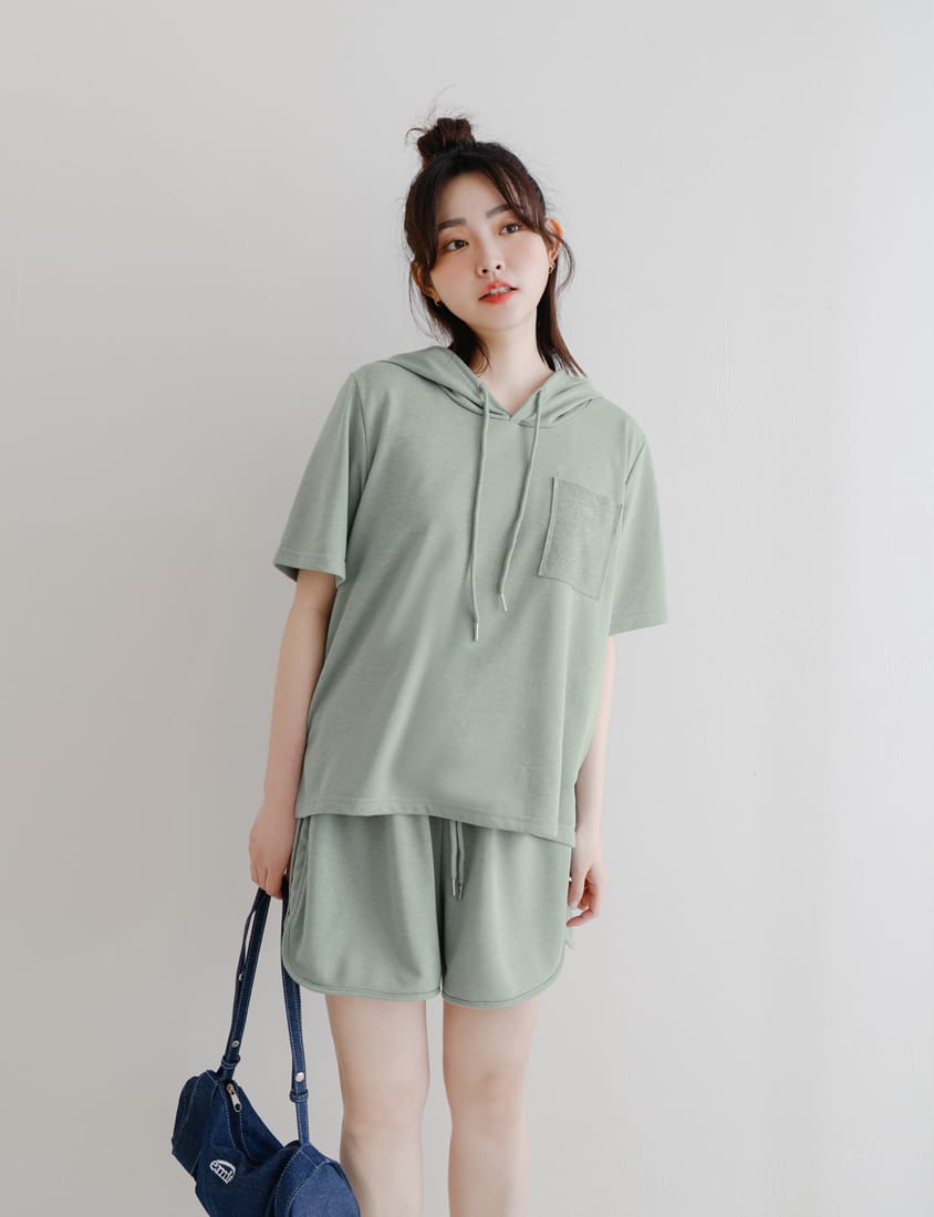 MISS. Casual Slit Drawstring Plus Size Shorts