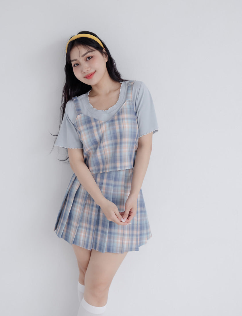 Korean Preppy Adjustable Plaid Plus Size Vest