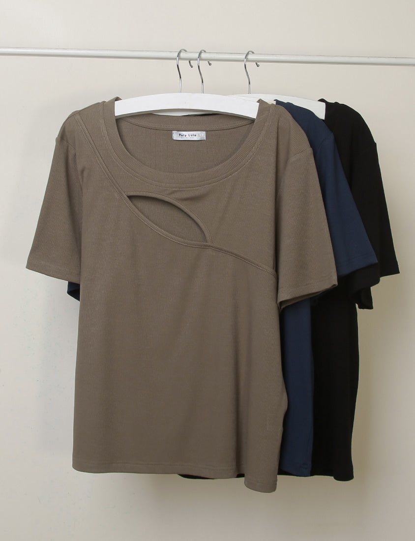 MUA! Sexy Cut-out Ribbed Plus Size Top