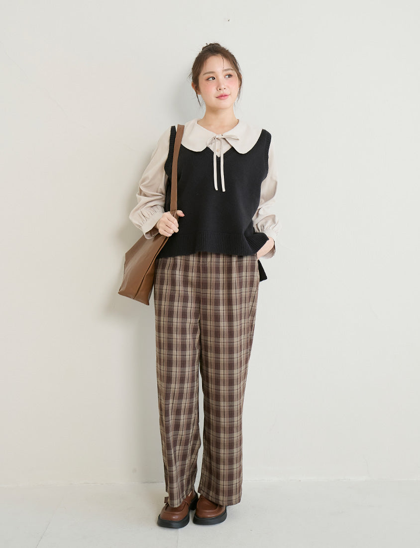 Versatile Multicolor V-Neck Cropped Plus Size Knit Vest