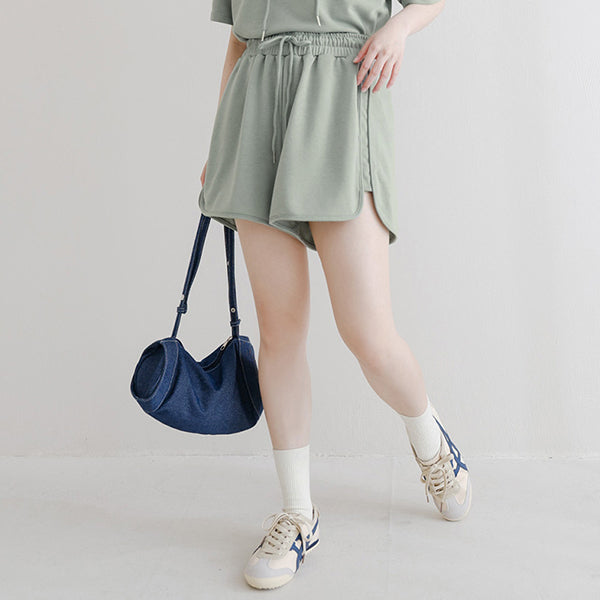 MISS. Casual Slit Drawstring Plus Size Shorts