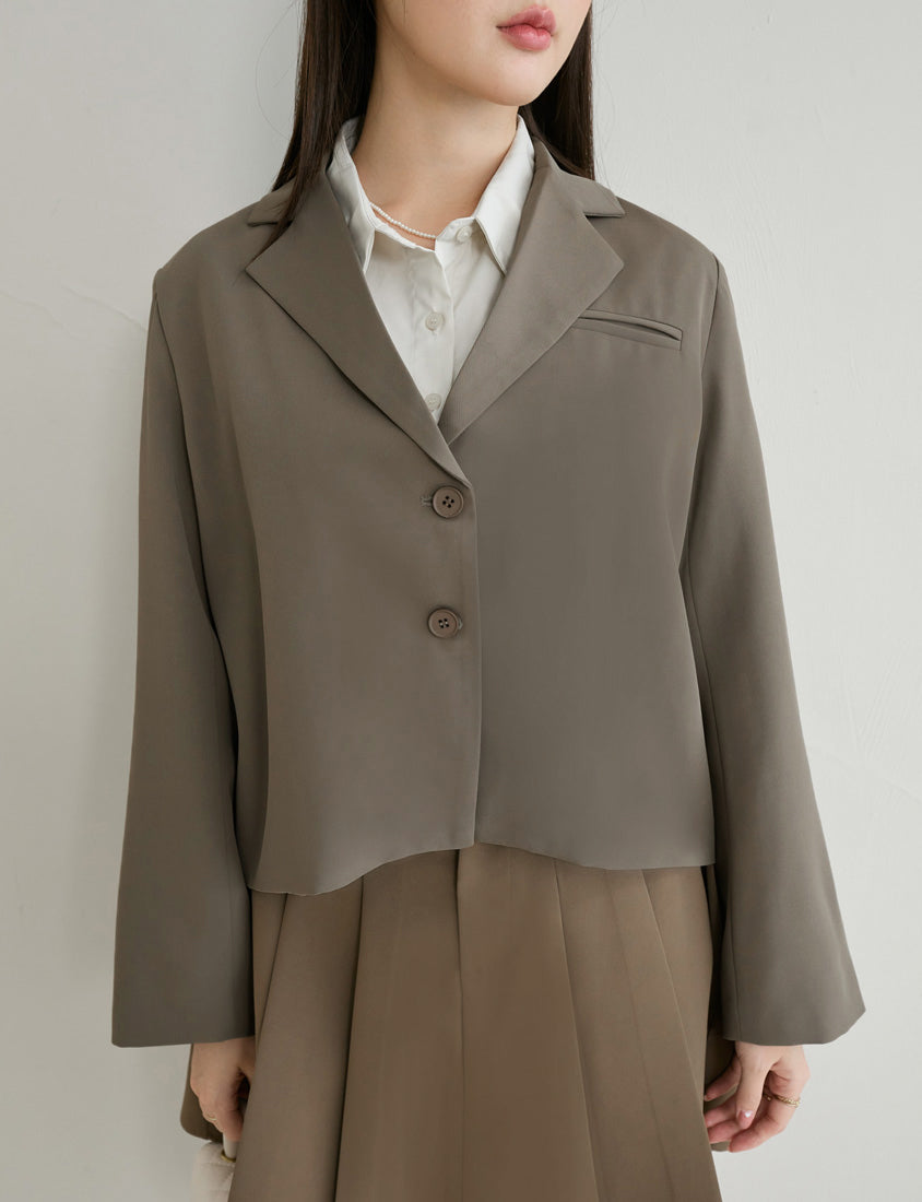 MISS. Elegant Plus Size Long Sleeve Blazer