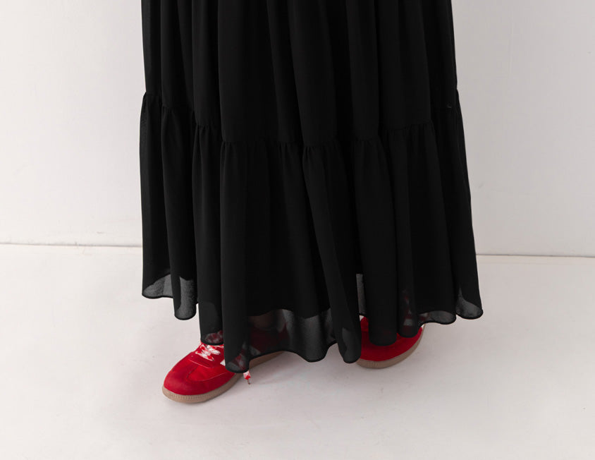 Multi-Layered Romantic Plus Size Chiffon Skirt