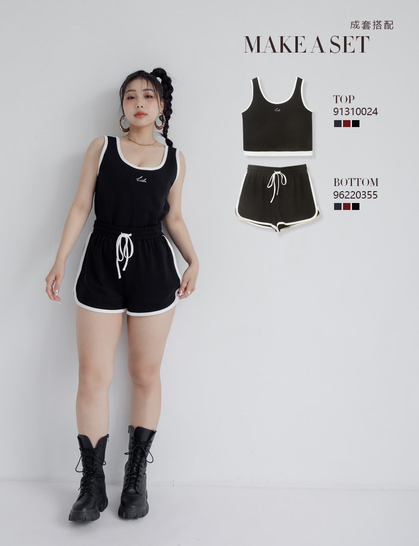 MUA! Sporty High-Waist Tie Plus Size Shorts