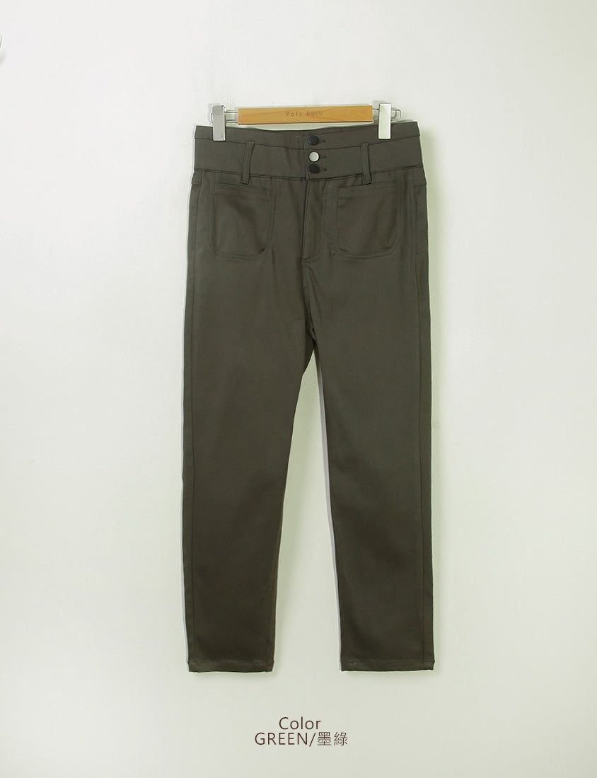 High Waist Tummy-Flattering Plus Size Slimming Pants (Three Buttons)
