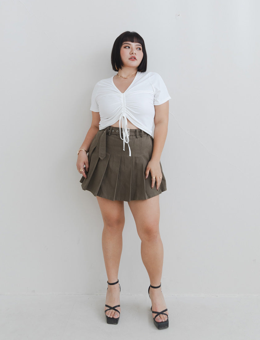 MUA!  Silky Cool-Girl Ruched Plus Size Short Sleeve Top