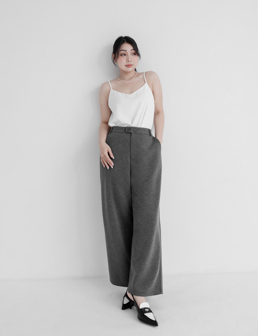 Miss. Space Cotton Back-Elastic Plus Size Straight-Leg Pants