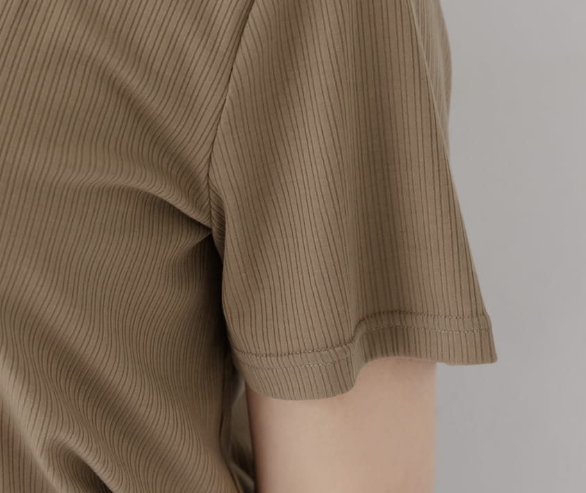 Multi-Color Ribbed Square Neck Faux Button Plus Size Top