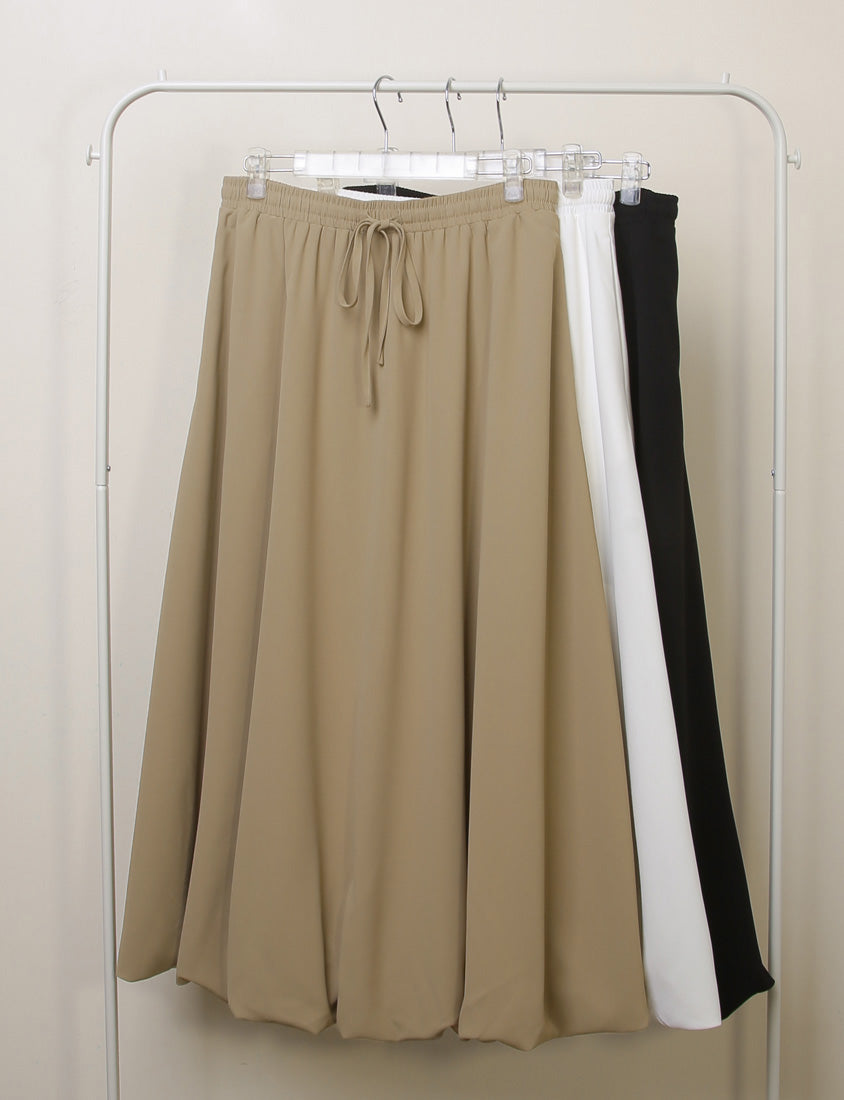Sweet Cloud Cotton Drawstring Plus Size Maxi Skirt