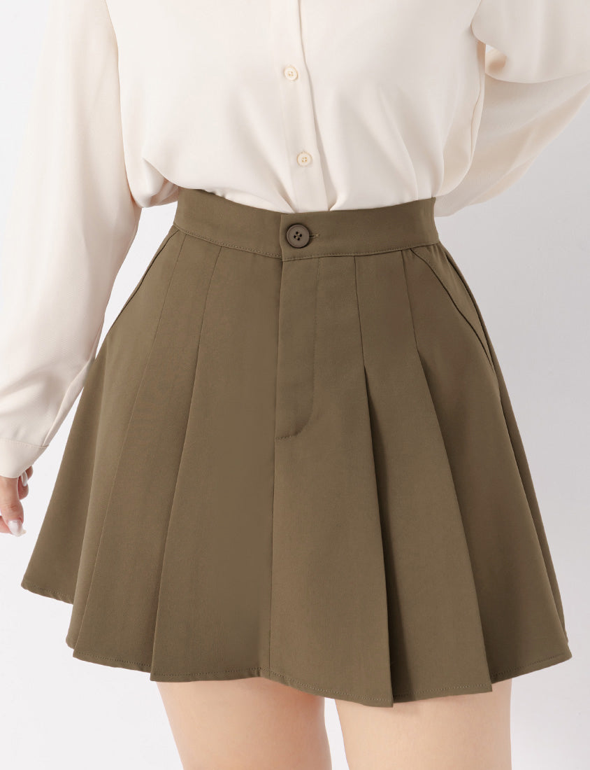 MISS. Pear-Shaped Friendly! Perfect Fit Tailored High Waist Pleated Plus Size Skirt