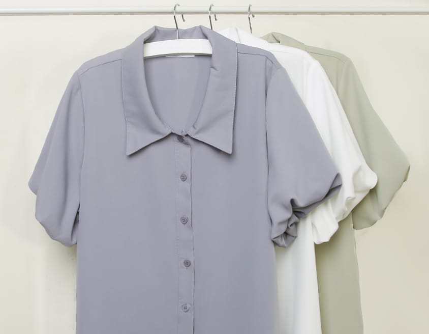 MISS. Elegant Puff Sleeve Plus Size Blouse
