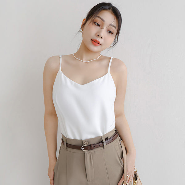 MISS. Skin-Friendly Satin Adjustable Strap Plus Size Cami