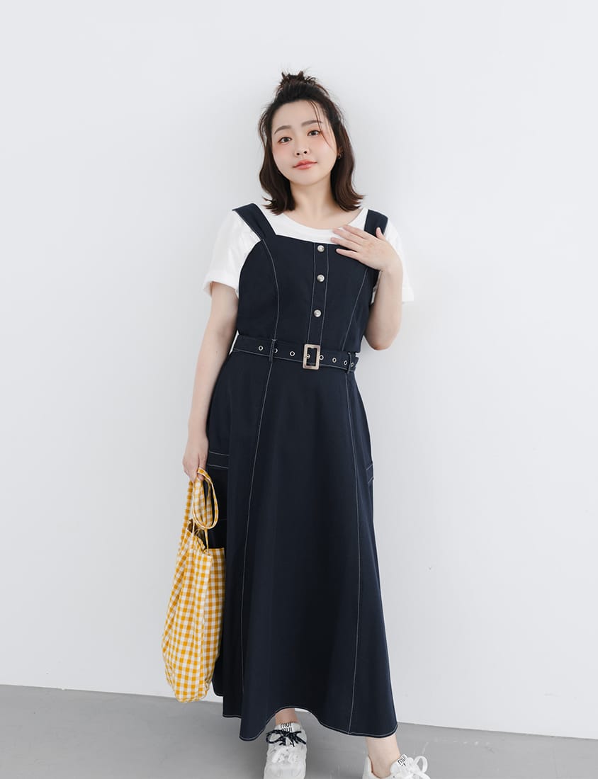 Cotton Linen Faux Button Slimming Panel Plus Size Camisole