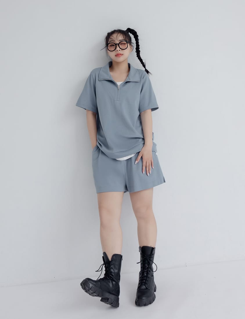 Summer Pleated Back Elastic Waist Plus Size Shorts