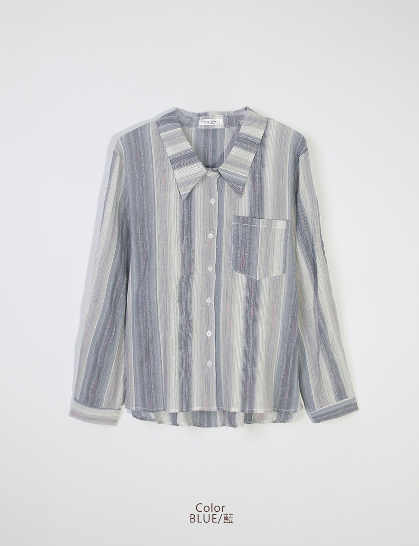 MUA! Tie-Dye Contrast Stripe Long Sleeve Plus Size Shirt